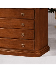 MOBILI 2G - Gruppo 1 Cassettiera 2 Comodini legno classico tinta noce vista frontale