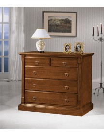 Cassettiera classica 5 cassetti legno grezzo 135x55x110 (415)