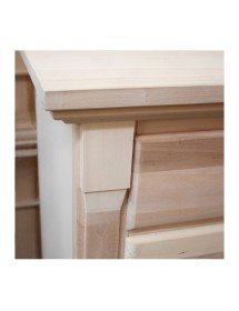 MOBILI 2G -  Cassettiera classica 5 cassetti legno grezzo 135x55x110 vista frontale