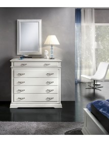 Cassettiera classica 5 cassetti legno grezzo 127x52x117 (3000)