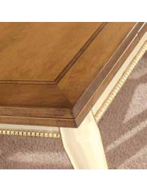 MOBILI 2G - Set tavolo legno allungabile bicolore con sedie legno seduta legno bicolore vista laterale