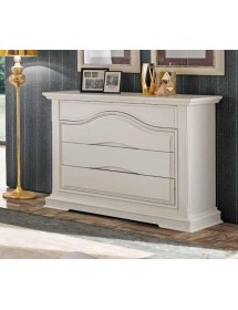 Cassettiera classica 4 cassetti legno grezzo 125x52x99 (495)