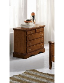 Cassettiera classica 5 cassetti intarsi legno grezzo 90x45x84 (267)