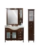 MOBILI 2G - Mobile bagno Classico Sagomato con Colonna Legno Tinta Noce L.105 P.50 VISTA FRONTALE