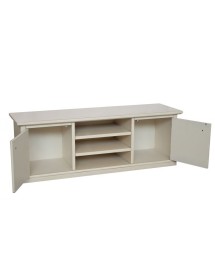 MOBILI 2G - Porta tv 2 ante legno shabby bianco decori 160x46x56 VISTA FRONTALE