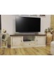 MOBILI 2G - Porta tv 2 ante legno shabby bianco anticato noce 160x46x56 vista frontale