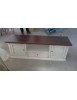 MOBILI 2G - Porta tv 2 ante legno shabby bianco anticato noce 160x46x56 vista frontale
