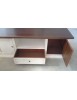MOBILI 2G - Porta tv 2 ante legno shabby bianco anticato noce 160x46x56 vista frontale