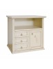MOBILI 2G - Porta tv 1 anta 3 cassetti legno shabby avorio patinato 84x40x80 VISTA FRONTALE