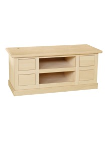 Porta tv classico 4 cassetti 2 vani tinta noce 115x46x54