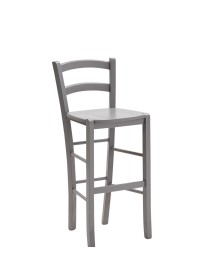 MOBILI 2G - SET 2 SGABELLI SHABBY IN LEGNO GRIGIO SEDUTA LEGNO 41X44X101 VISTA FRONTALE