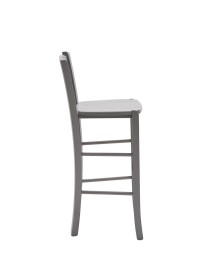 MOBILI 2G - SET 2 SGABELLI SHABBY IN LEGNO GRIGIO SEDUTA LEGNO 41X44X101 VISTA FRONTALE