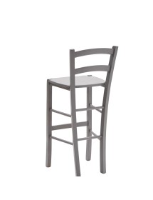 MOBILI 2G - SET 2 SGABELLI SHABBY IN LEGNO GRIGIO SEDUTA LEGNO 41X44X101 VISTA FRONTALE