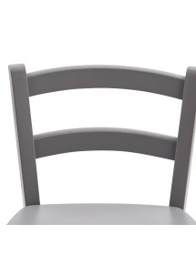 MOBILI 2G - SET 2 SGABELLI SHABBY IN LEGNO GRIGIO SEDUTA LEGNO 41X44X101 VISTA FRONTALE