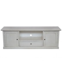 MOBILI 2G - Porta tv 2 ante legno shabby bianco anticato 160x46x56 VISTA FRONTALE