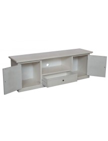 MOBILI 2G - Porta tv 2 ante legno shabby bianco anticato 160x46x56 VISTA FRONTALE