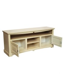 MOBILI 2G - Mobile porta tv goccia legno shabby avorio anticato 170x46x69 VISTA FRONTALE