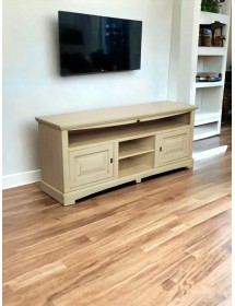 MOBILI 2G - Mobile porta tv goccia legno shabby avorio anticato 170x46x69 VISTA FRONTALE
