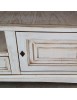 MOBILI 2G - Mobile porta tv goccia shabby legno bianco anticato 170x46x69 vista frontale