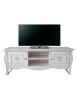 MOBILI 2G - Porta tv legno shabby bianco anticato decori 160X50X61VISTA FRONTALE