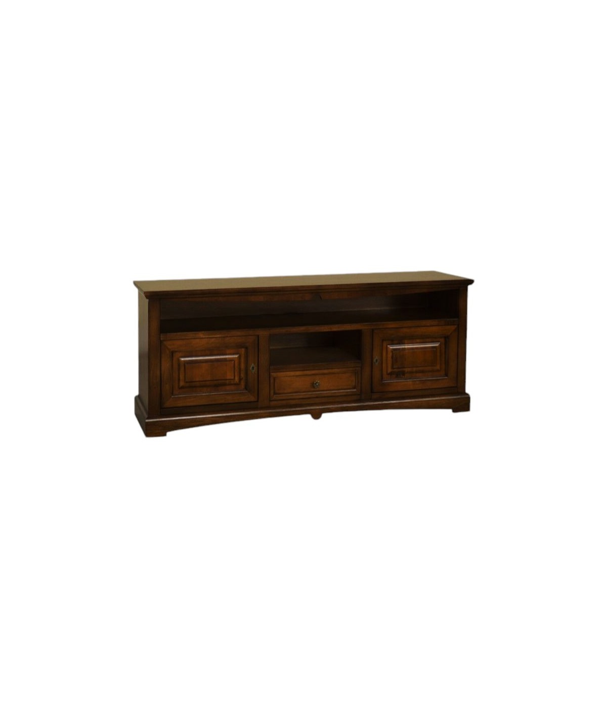 MOBILI 2G - Mobile porta tv goccia classico legno tinta noce 170x46x69 VISTA FRONTALE