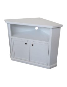 MOBILI 2G - Mobile porta tv angolo 2 Ante Legno shabby bianco 72X63X80 VISTA FRONTALE