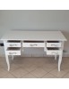 MOBILI 2G - Scrivania 5 cassetti legno bianco con poltroncina 105x56x81 130x65x81 150x65x81 vista frontale