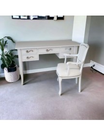 MOBILI 2G - Scrivania 5 cassetti legno bianco con poltroncina 105x56x81 130x65x81 150x65x81 vista frontale