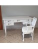 MOBILI 2G - Scrivania 5 cassetti legno bianco con poltroncina 105x56x81 130x65x81 150x65x81 vista frontale