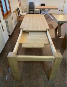 TAVOLO RETTANGOLARE ALLUNGABILE ROVERE CONSUMATO 180X100 H.77 (654)