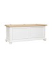 MOBILI 2G - Cassapanca in legno shabby bianco naturale 116,5X40,5X46 VISTA FRONTALE