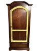 MOBILI 2G - Armadio arte povera 1 porta legno noce foglia oro 96x56x196H vista frontale