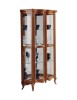 MOBILI 2G - Vetrina classica vetro curvo Legno tinta noce scuro 89X44X186 VISTA FRONTALE