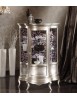 MOBILI 2G - Vetrina classica 1 anta Legno shabby argento anticato 92X44X138 vista frontale