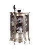 MOBILI 2G - Vetrina classica 1 anta Legno shabby argento anticato 92X44X138 vista frontale