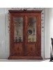MOBILI 2G - Vetrina 2 ante classica Legno noce bassano intarsiata 154X50X214 vista frontale