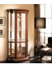 MOBILI 2G - Vetrina classica vetro curvo Legno tinta noce 101X36X200 vista frontale