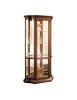 MOBILI 2G - Vetrina classica vetro curvo Legno tinta noce 101X36X200 vista frontale