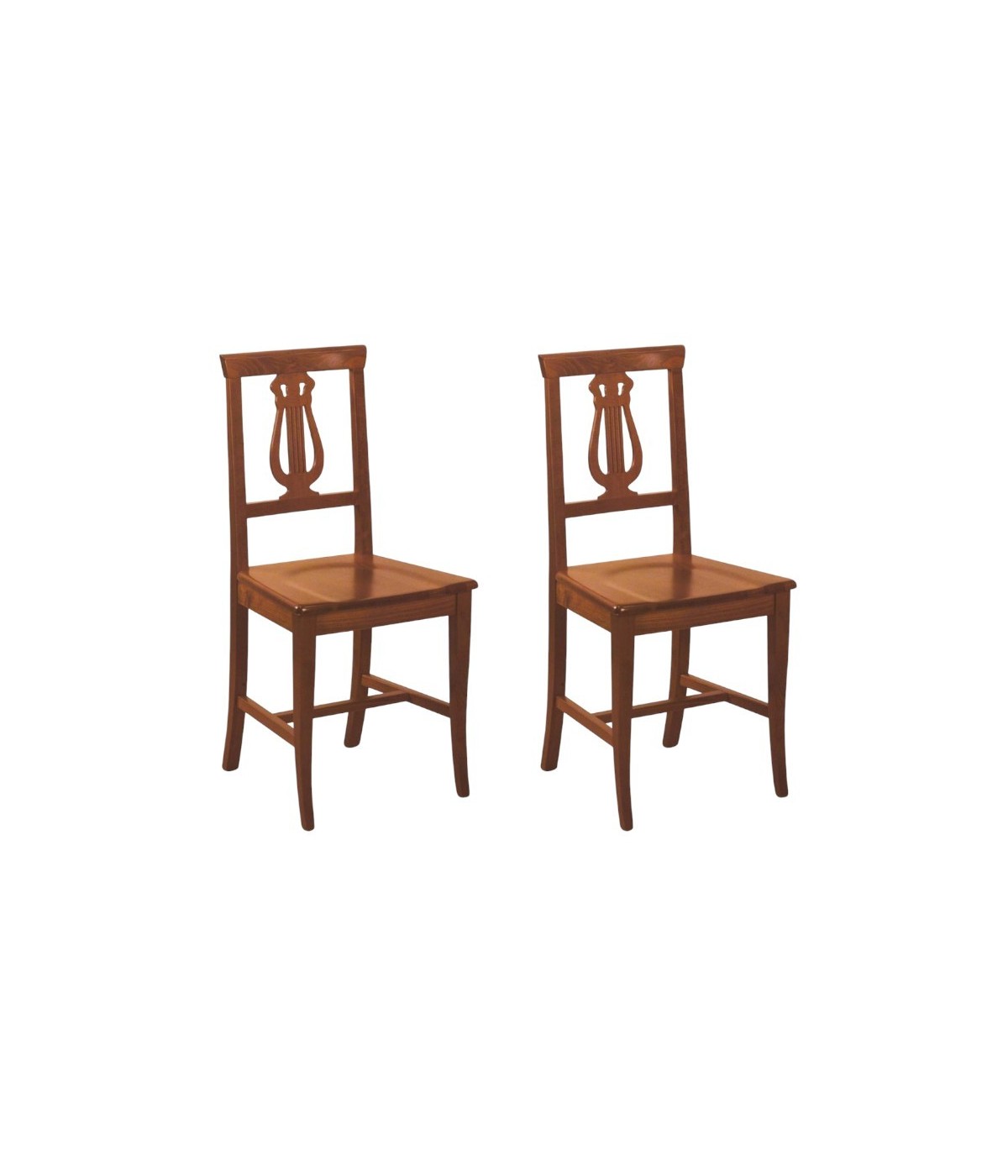 MOBILI 2G - SET 2 SEDIE A LIRA IN LEGNO SEDUTA LEGNO FINITURA BASSANO vista frontale