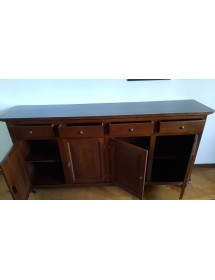 MADIA CREDENZA IN LEGNO NAPOLETANA 4 ANTE TINTA NOCE 196x43x98 (510)