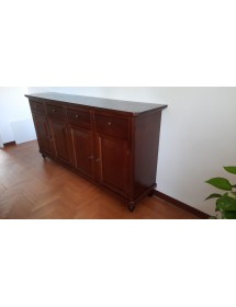 MADIA CREDENZA IN LEGNO NAPOLETANA 4 ANTE TINTA NOCE 196x43x98 (510)