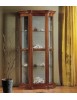 MOBILI 2G - Vetrina classica vetro curvo Legno tinta noce 90X33X196 vista frontale