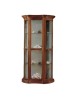 MOBILI 2G - Vetrina classica vetro curvo Legno tinta noce 90X33X196 vista frontale