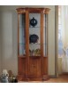 MOBILI 2G - Vetrina classica vetro curvo Legno tinta noce intarsio 90X33X196 vista frontale
