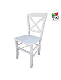 SET 2 SEDIE SHABBY IN FAGGIO LACCATA BIANCA CON SEDUTA IN LEGNO DI ...