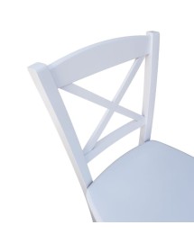 SET 2 SEDIE SHABBY IN FAGGIO LACCATA BIANCA CON SEDUTA IN LEGNO DI ...