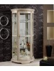 MOBILI 2G - Vetrina classica vetro curvo Legno bianco anticato 98X49X200 VISTA FRONTALE
