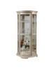 MOBILI 2G - Vetrina classica vetro curvo Legno bianco anticato 98X49X200 VISTA FRONTALE