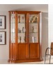 MOBILI 2G - Vetrina classica vetro curvo Legno tinta noce 151X36X200 vista frontale