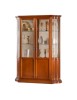 MOBILI 2G - Vetrina classica vetro curvo Legno tinta noce 151X36X200 vista frontale